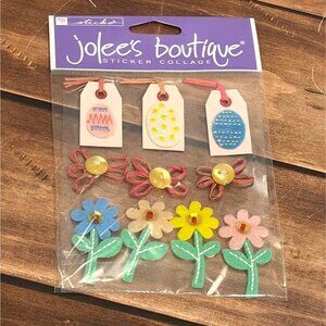 JOLEES BOUTIQUE SP-JB-047 EGG TAGS STICKER COLLAGE EMBELLISHMENT EASTER FLOWER